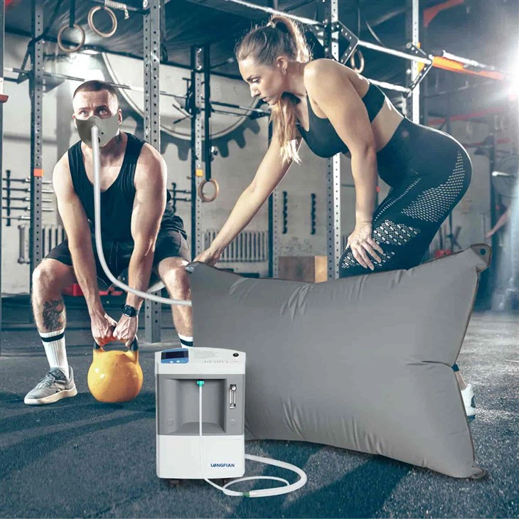 EWOT Training System 0.04-0.07Mpa 10L Oxygen Concentrator Nrog 1000L Oxygen Reservoir Bag